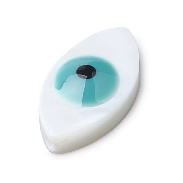 Perle de culture en forme d'œil - 15 x 8 mm - Bleu turquoise