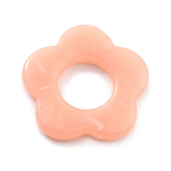 Perle fleur opaque - Pêche