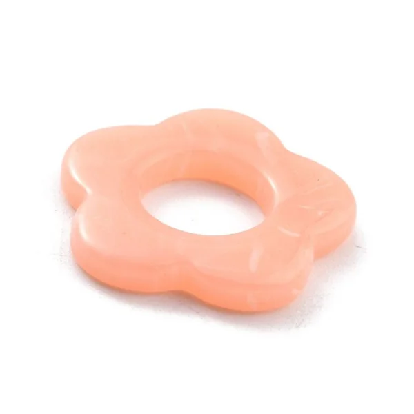 Perle fleur opaque - Pêche