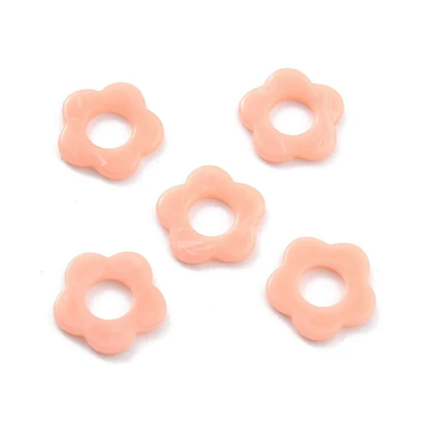 Perle fleur opaque - Pêche