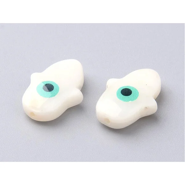 Perle Khamsa en nacre - 15 x 12 mm