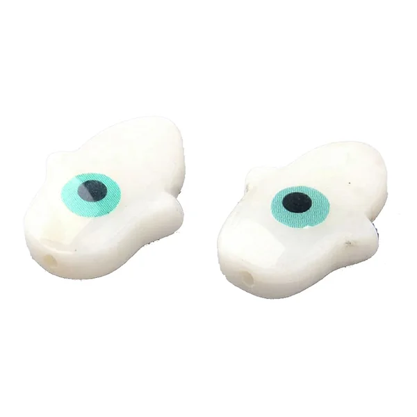 Perle Khamsa en nacre - 15 x 12 mm