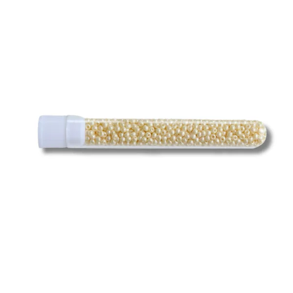 Perles de rocailles en tube - Coquillage beige - 2 mm