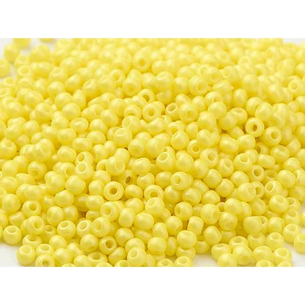 Perles de rocailles en tube - Jaune poussin - 2 mm