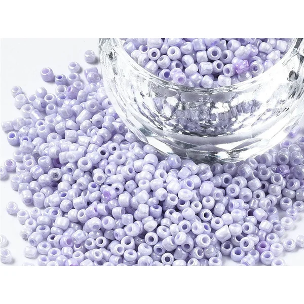 Perles de rocailles en tube - Lilas poudré - 2 mm