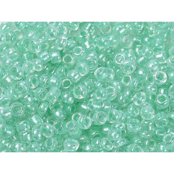 Perles de rocailles en tube - Lustre vert - 2 mm