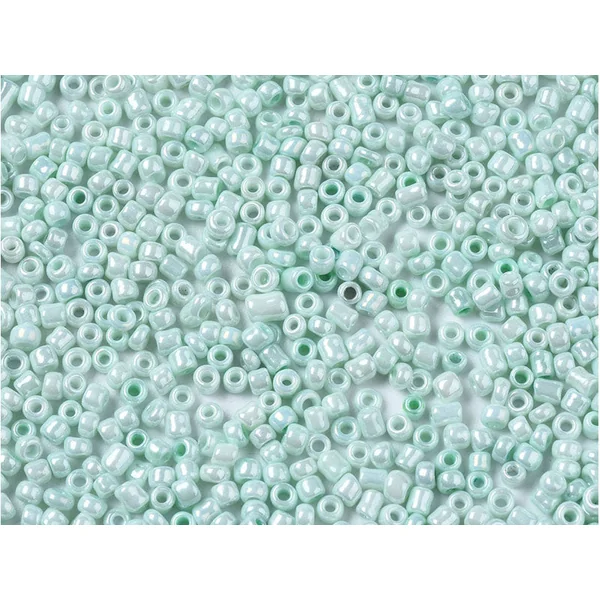 Perles de rocailles en tube - Vert d'eau clair - 2 mm
