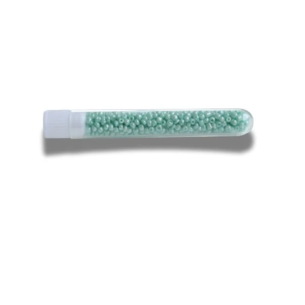 Perles de rocailles en tube - Vert d'eau clair - 2 mm