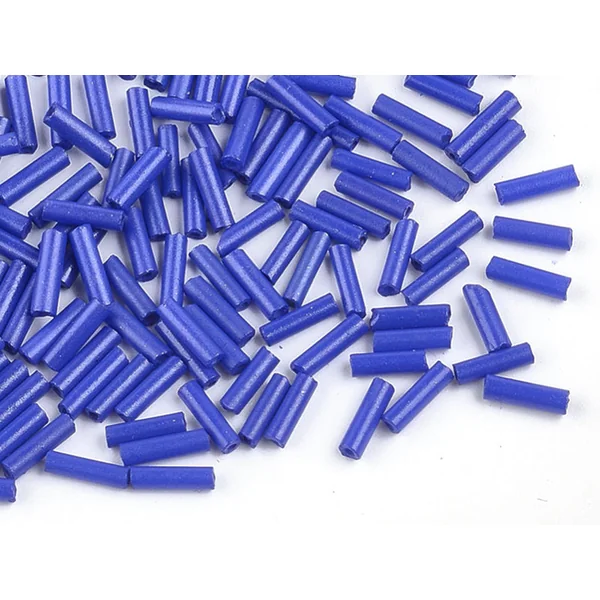 Perles tubes bugle - Bleu cobalt - 6 mm - 10 g