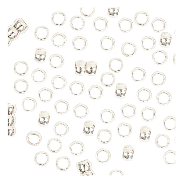 Perles à écraser, Argent, 2 mm