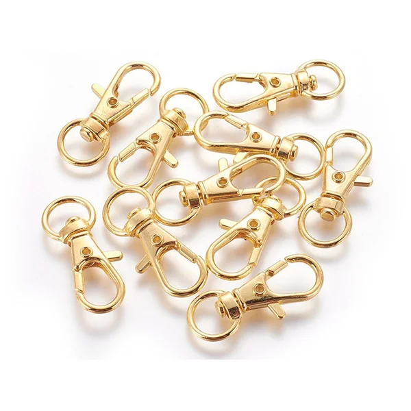 Petit fermoir mousqueton pour bijoux de téléphone 30 x 11 mm - couleur or