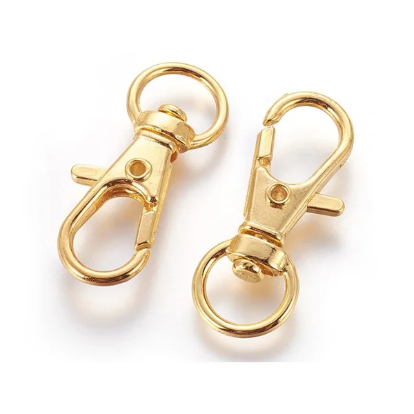 Petit fermoir mousqueton pour bijoux de téléphone 30 x 11 mm - couleur or