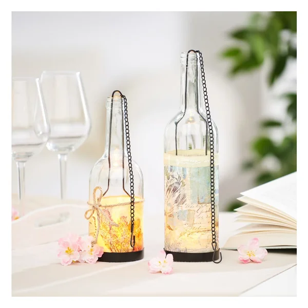 Photophore VBS « Bouteille », hauteur 22 cm