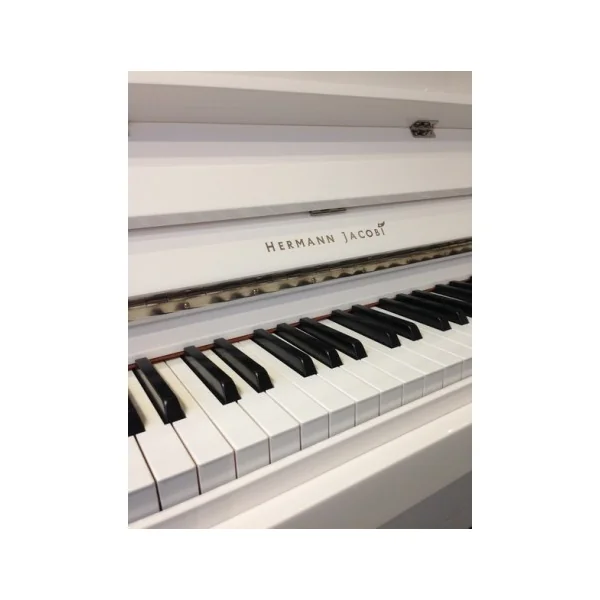 PIANO DROIT Hermann Jacobi 118 Silence Blanc brillant