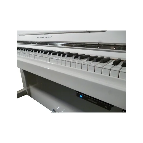 PIANO DROIT Hermann Jacobi 118 Silence Blanc brillant
