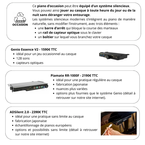 Piano Droit PLEYEL Esprit 115 Noir brillant