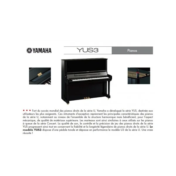 PIANO DROIT YAMAHA YUS3 131cm Noir Brillant “offres promotionnelles en magasin ou au 04 72 41 92 24”