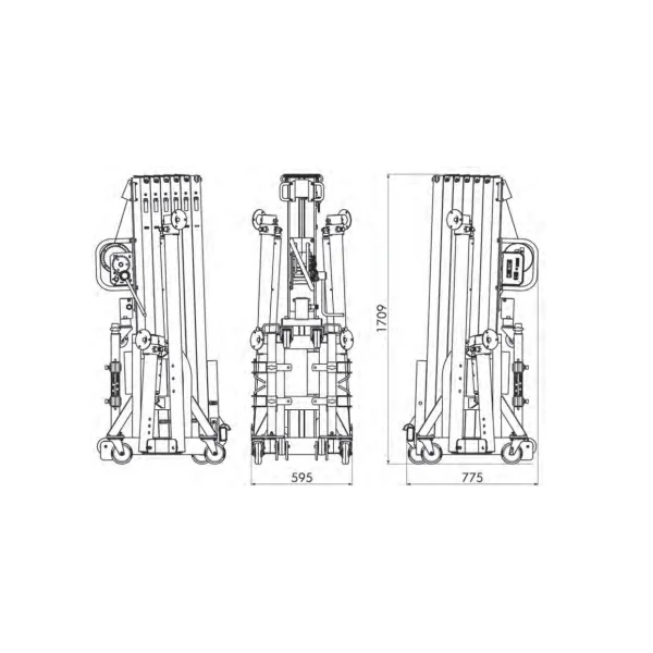 Pied de levage à fouches ASD ELP620 hauteur 6m20 charge max 300kg