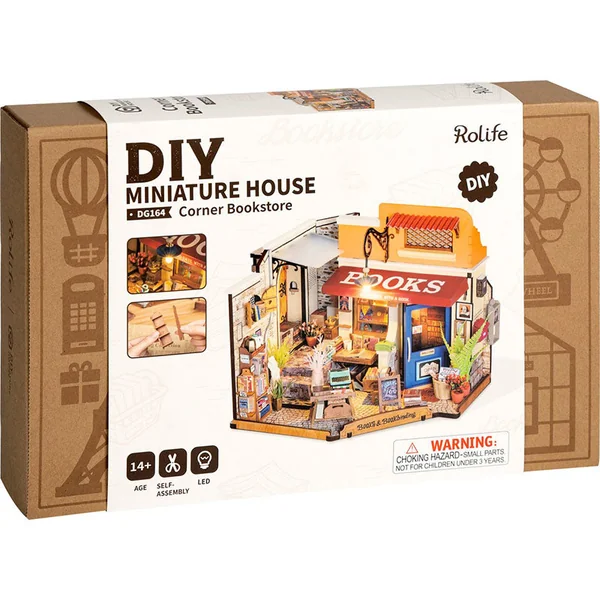 Pièce miniature Librairie du coin DIY - Rolife