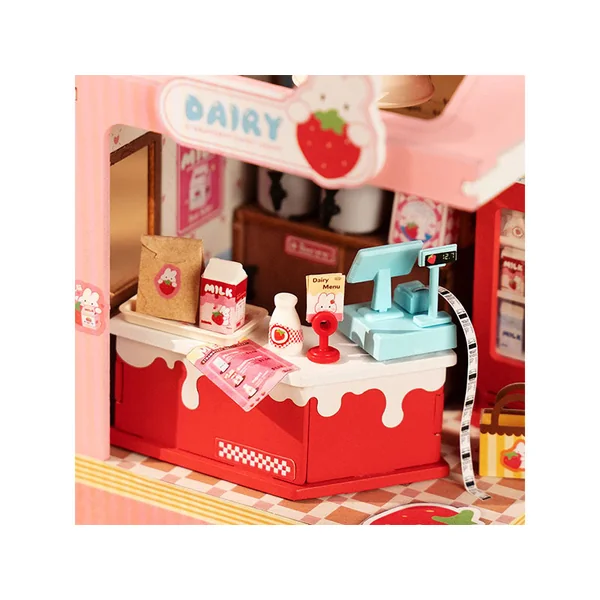 Pièce miniature Milk Box à la fraise DIY - Rolife