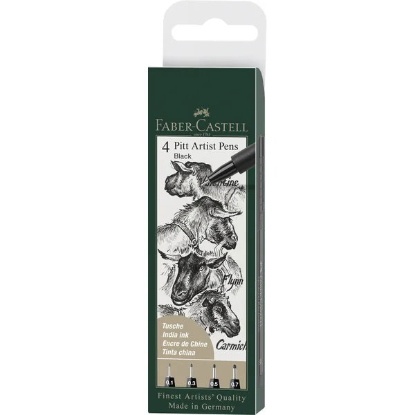 Pochette 4 Feutres Pitt artist Pen Black fineliner