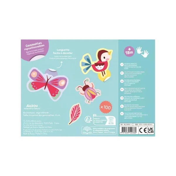 Pochette de 100 gommettes bébé - P'tites bêtes