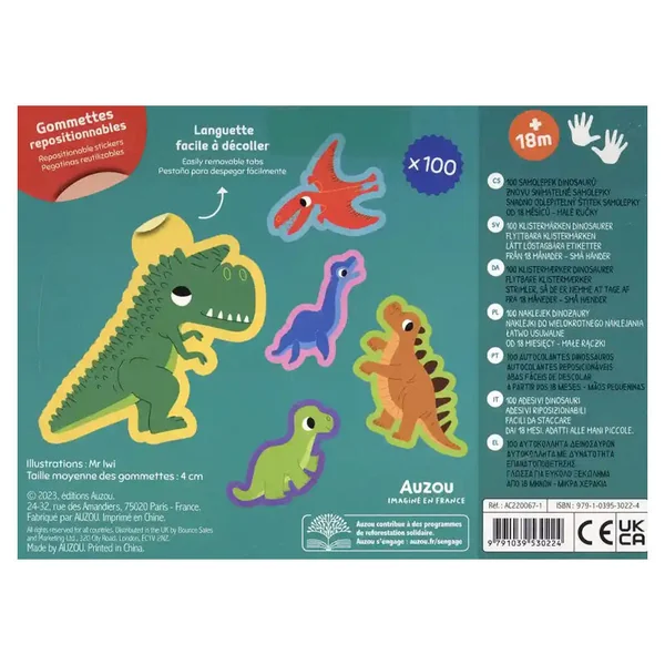 Pochette de 100 gommettes - Les dinosaures