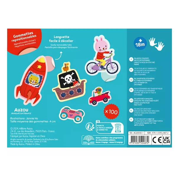 Pochette de 100 gommettes - Les transports