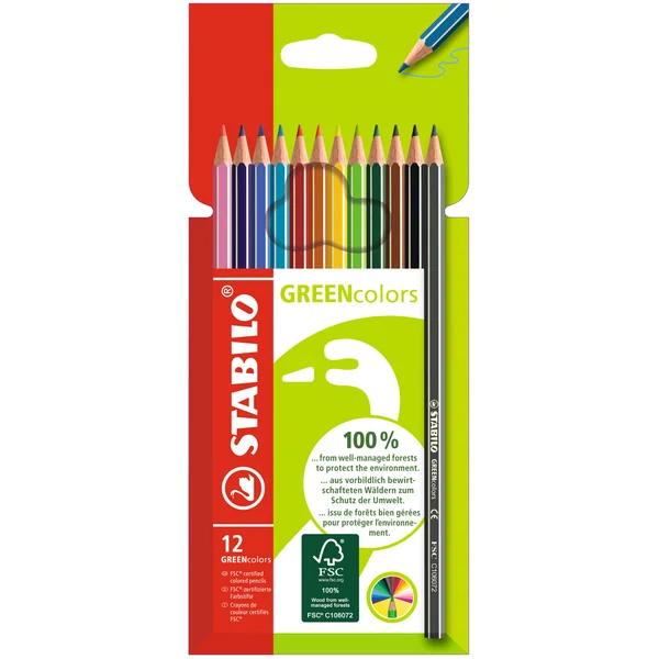 Pochette de 12 crayons de couleur Greencolor