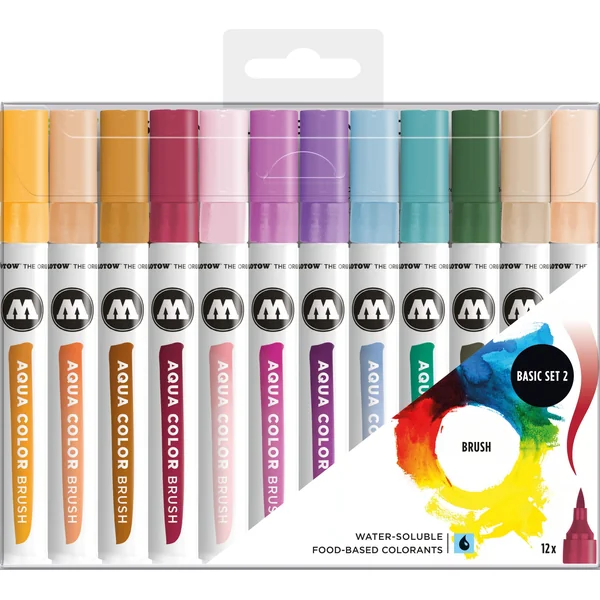 Pochette de 12 Marqueurs Aqua Color Brush set 2