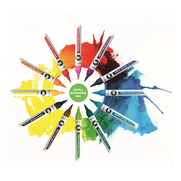 Pochette de 12 Marqueurs Aqua Color Brush set 2