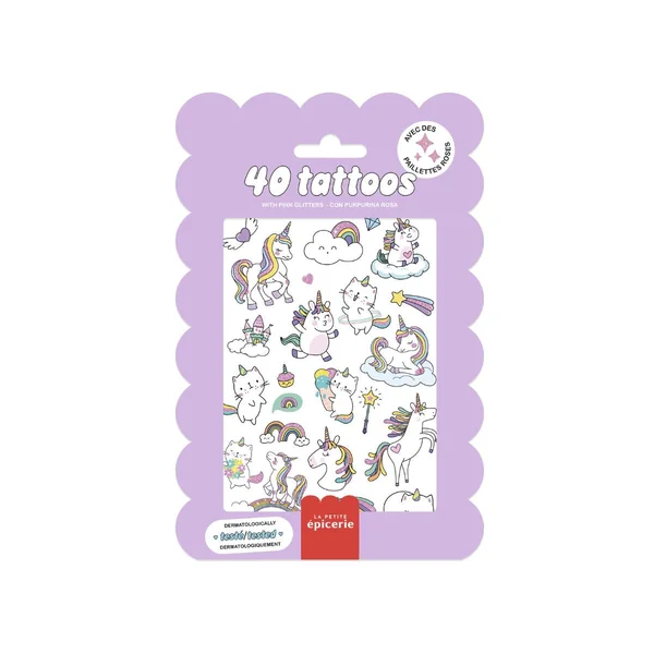 Pochette de 40 Tattoos - Licornes