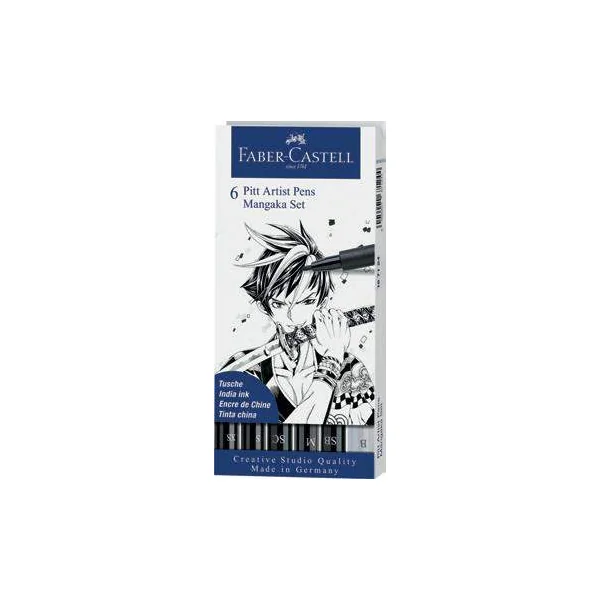 Pochette de 6 Feutres Pitt Artist Pen MANGAKA