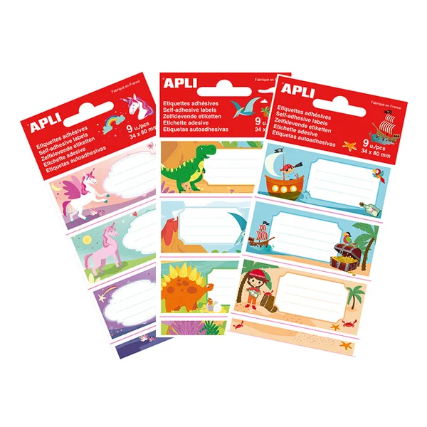 Pochette de 9 étiquettes prénom ( scolaire / cadeaux ) - licornes