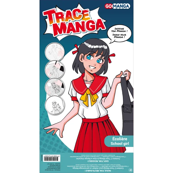Pochoir Go Manga écolière