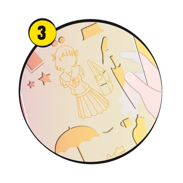 Pochoir Go Manga écolière