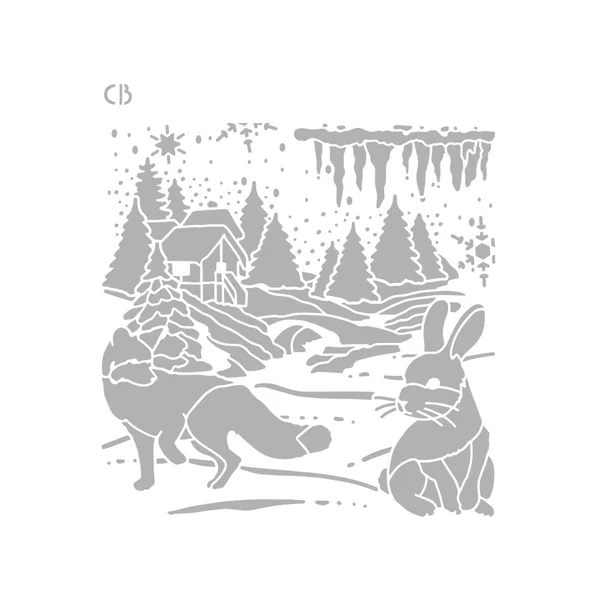 Pochoir "Nordic landscape"