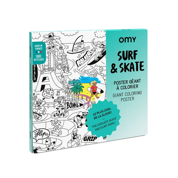 Poster géant à colorier Surf & Skate - OMY