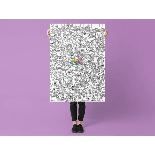 Poster à colorier - Kitty : le poster géant pour enfant