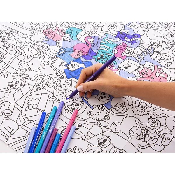 Poster à colorier - Kitty : le poster géant pour enfant