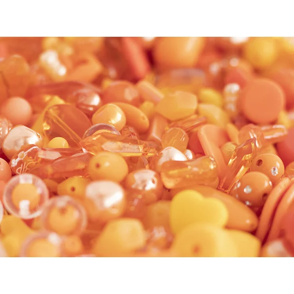 Pot de perles en plastique - nuances d'orange