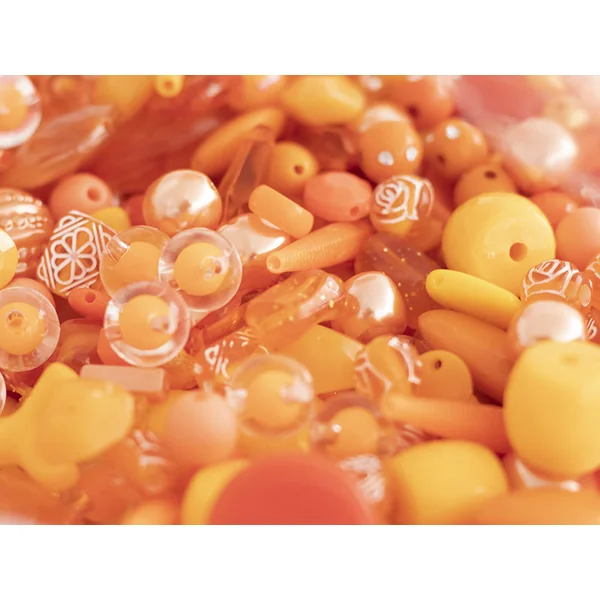 Pot de perles en plastique - nuances d'orange