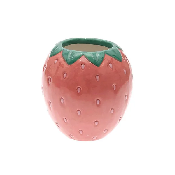 Pot à crayons en céramique fraise