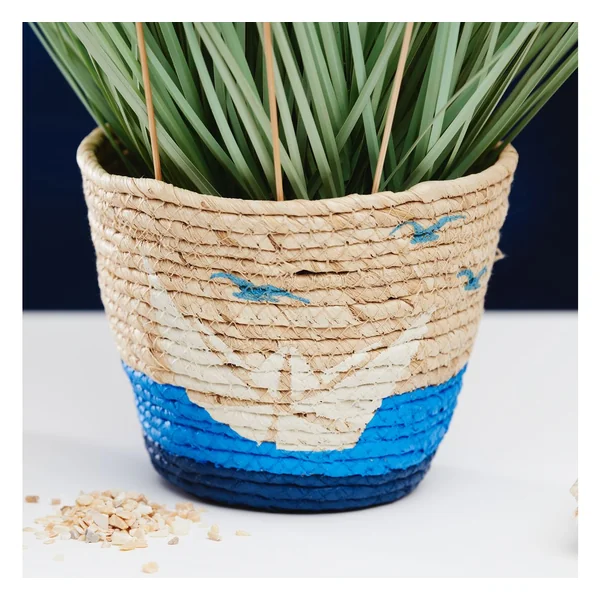 Pot à plantes en jonc de mer