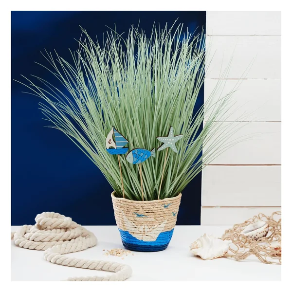 Pot à plantes en jonc de mer