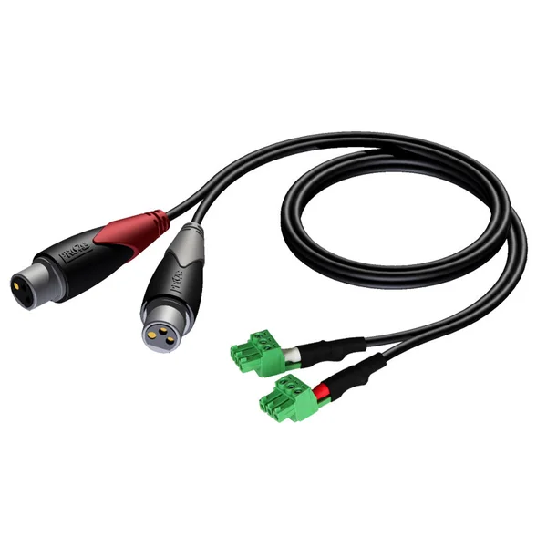 ProCab 2 x XLR hun > 2 x terminal blok 3P 3,81mm, 3 m