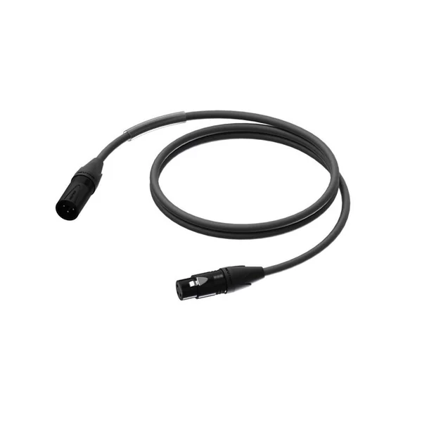 ProCab DMX/AES XLR han > XLR hun m/sort Neutrik - 0,5 m