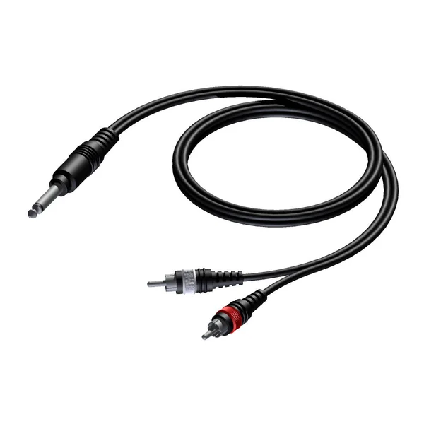 ProCab Jack mono > 2 x RCA - signalkabel 1,5 meter