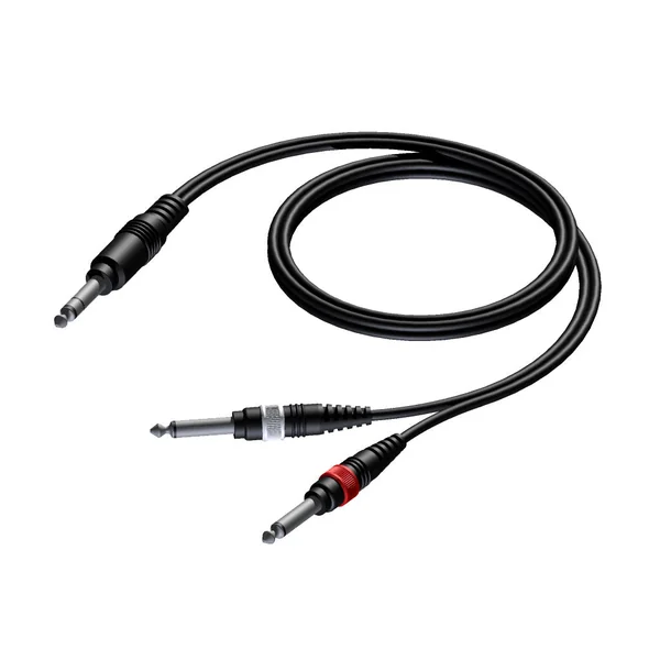 ProCab Jack stereo > 2 x Jack - insert-kabel 1,5 meter