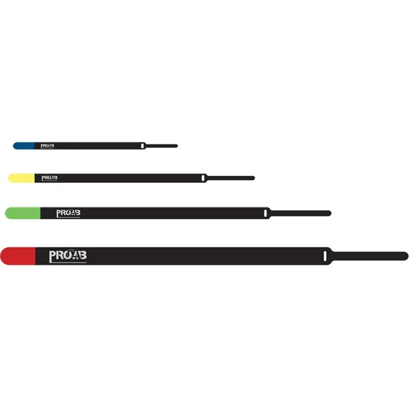 ProCab Kabelbinder velcro 20x600 mm, sort/grøn 10 styk